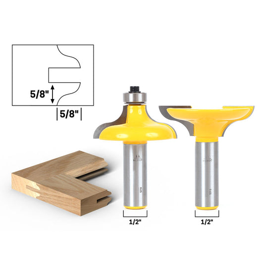 2 Bit Entry Door Profile 1/2" Shank Router Bit Set