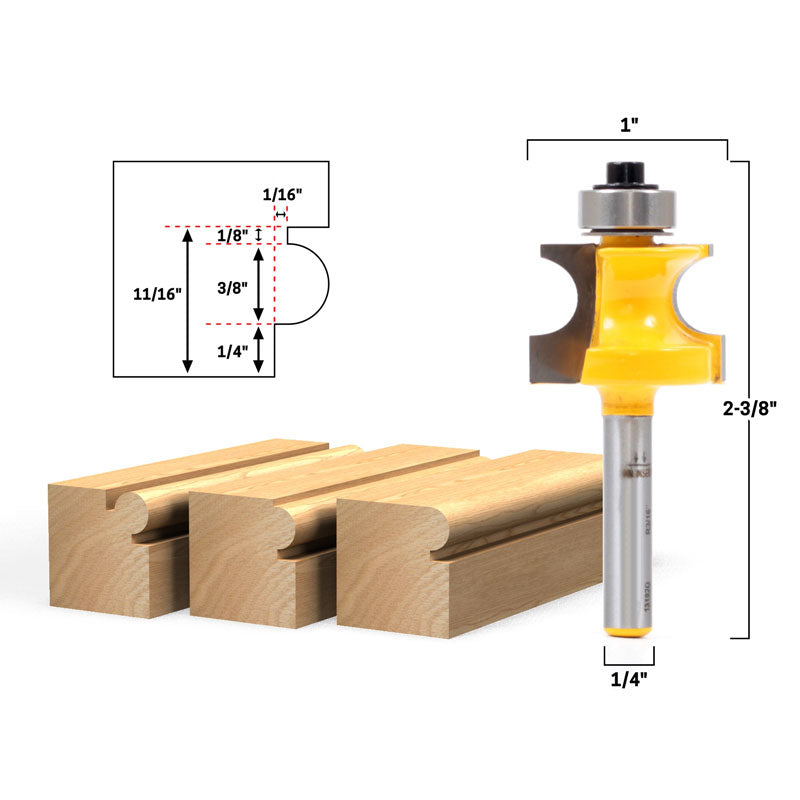 3/16" Radius Corner Bead 1/4" Shank Router Bit