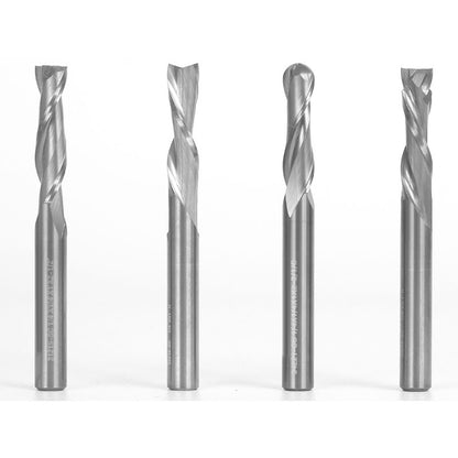 4 Bit Solid Carbide Endmill CNC Router Bit Set 1/4" Diameter X 1" Cutting Length 1/4" Shank