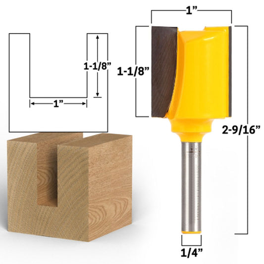 1" Diameter X 1 1/8" Height Straight 1/4" Shank Router Bit