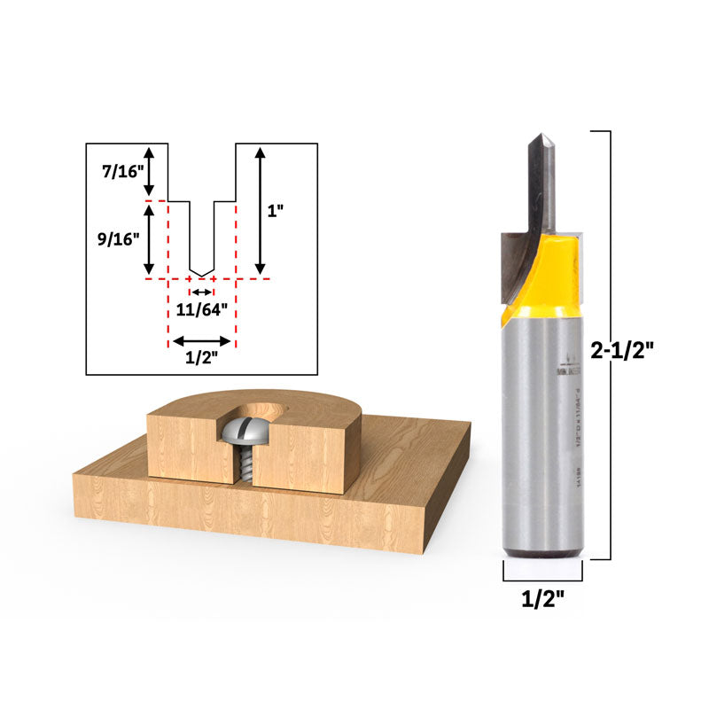 Counter Bore & Screw Slot 1/2" Shank Router Bit