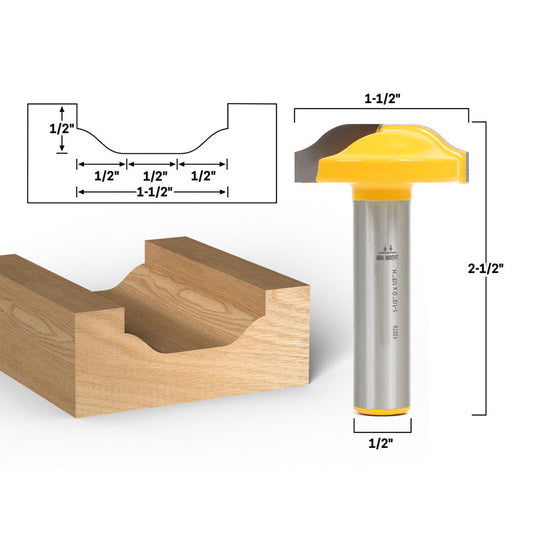 Ogee Panel CNC Cabinet Door Raised Panel 1/2" Shank Router Bit