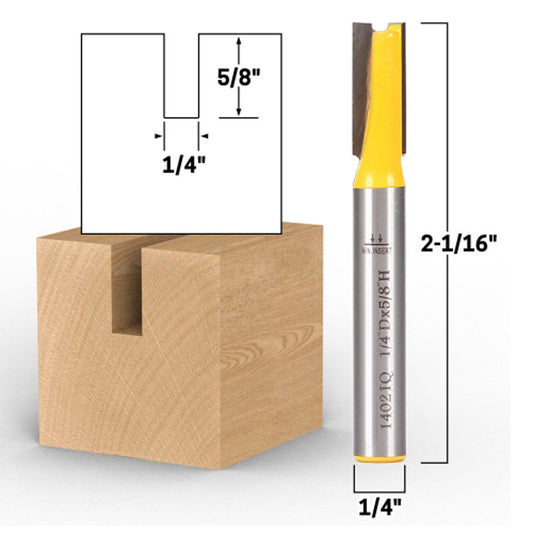 1/4" Diameter X 5/8" Height Straight 1/4" Shank Router Bit