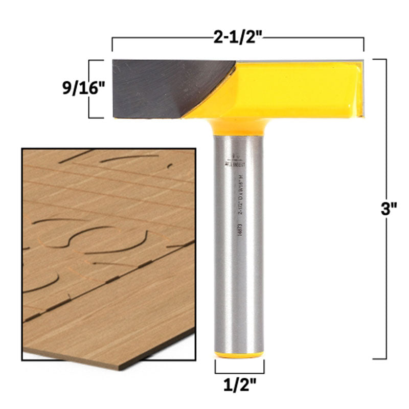 2 1/2" Diameter Bottom Cleaning 1/2" Shank Router Bit