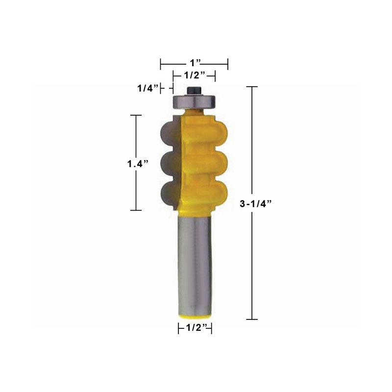 Triple Flute Molding Router Bit