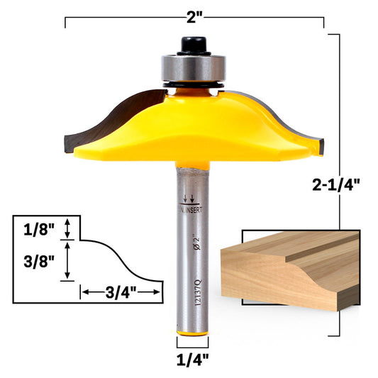 2" Diameter Ogee Raised Panel 1/4" Shank Router Bit