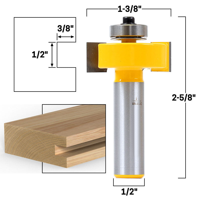 4 Bit Slot Cutter 1/2" Shank Router Bit Set